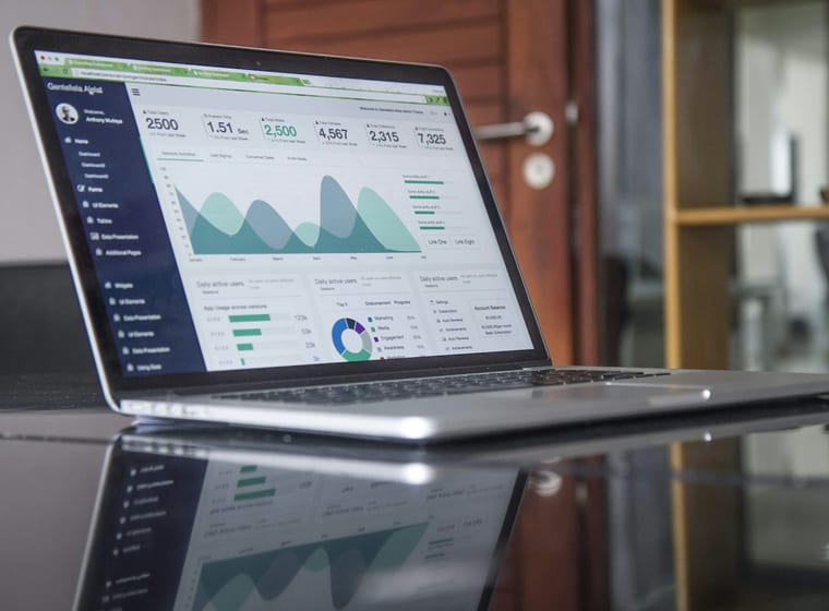 Analytics dashboard open on a laptop